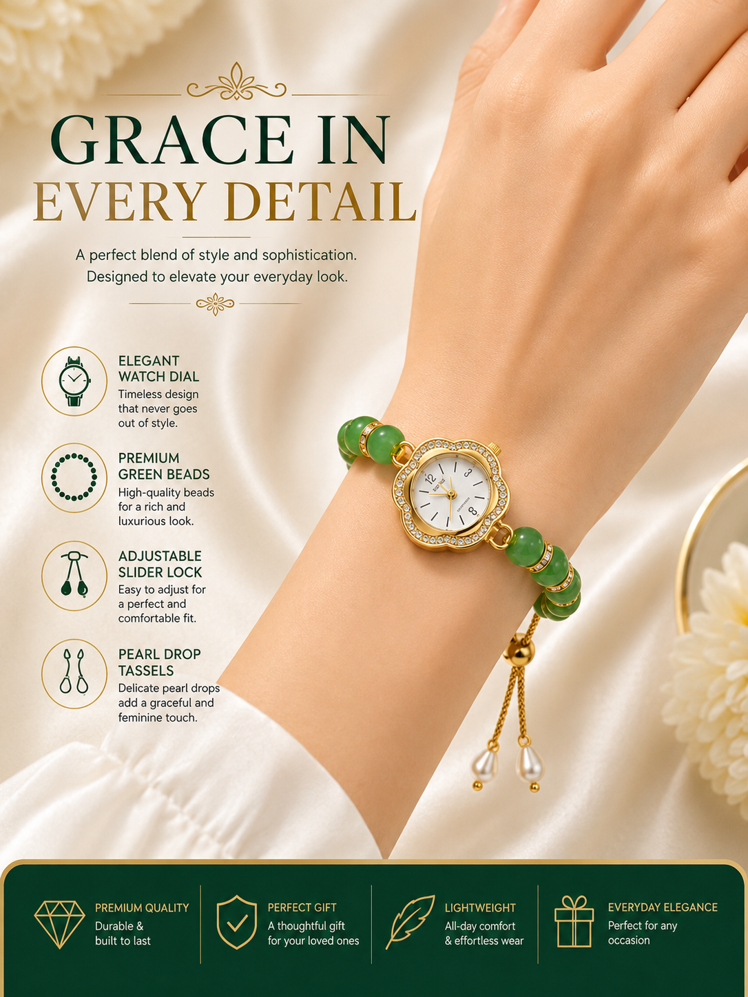Boho Statement Jewelry Watch - Women Vintage Gold Plated Tassel Bracelet | Ethnic Party Style | Stylish Accessory