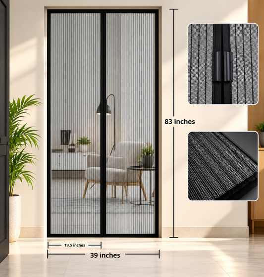 Polyester Magnetic Mosquito Net for Door | Mosquito Curtain for All Door Types & Sizes