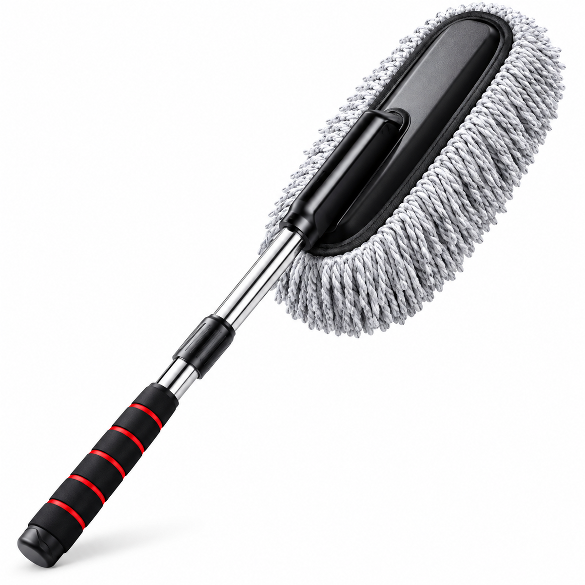 GAVRO Microfiber Car Duster with Extendable Steel Handle - Ultra Soft Dusting Brush, Long Reach, Scratch-Free Cleaning (Pack of 1)